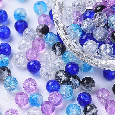 Baking Paint Crackle Glass Beads DGLA-X0006-6mm-03-1