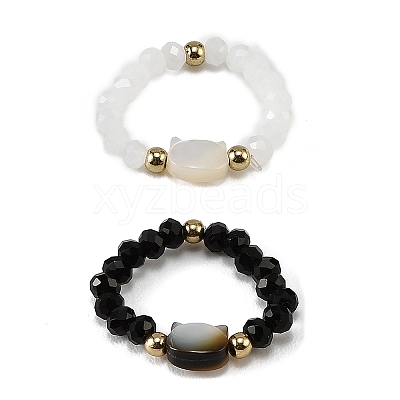 Adjustable Resin & Alloy Finger Rings for Women AL-CBA1A3E-03-1