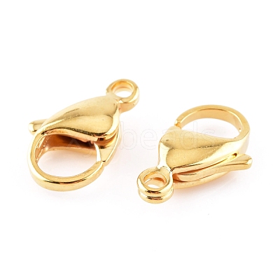 304 Stainless Steel Lobster Claw Clasps Hand Polished STAS-AB17-G-1