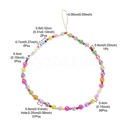 Word LOVE Acrylic Mobile Straps HJEW-YW0001-04-1