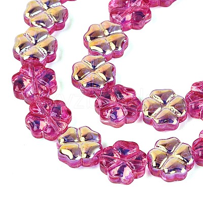 Baking Paint Electroplate Transparent Glass Beads Strands EGLA-Q136-04A-05-1