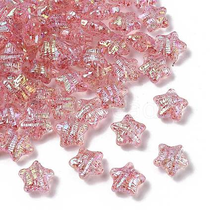 UV Plating Transparent Acrylic Beads OACR-G051-01F-1