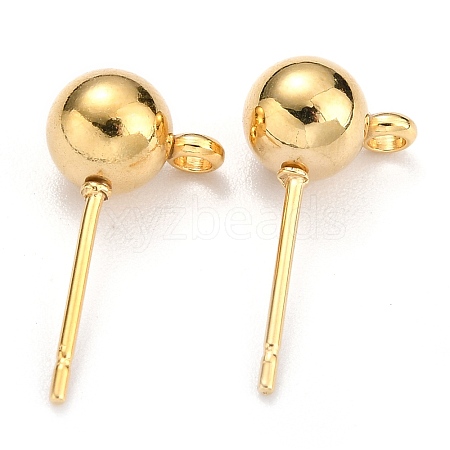 304 Stainless Steel Ball Post Stud Earring Findings STAS-Z035-01G-G-1