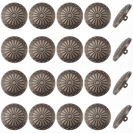20Pcs 1-Hole Alloy Shank Buttons BUTT-GF0004-10B-1