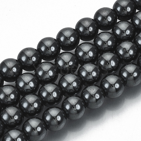 Non-magnetic Synthetic Hematite Beads Strands X-G-Q892-6mm-1