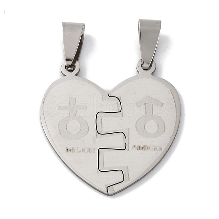 201 Stainless Steel Pendants STAS-Q342-42P-1
