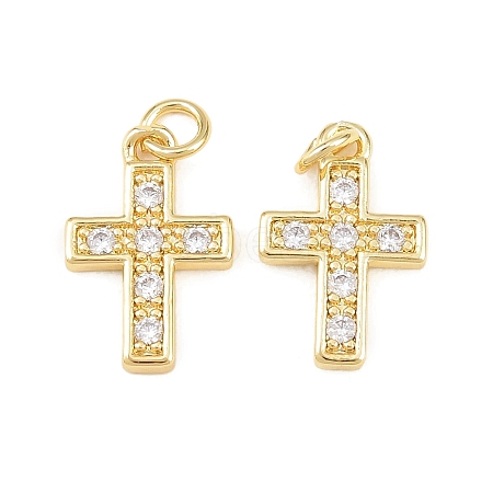Brass Micro Pave Cubic Zirconia Pendants KK-C162-091G-1