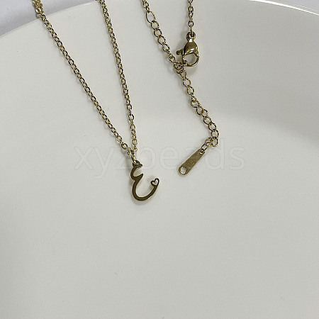 304 Stainless Steel Letter Pendant Necklaces NJEW-WH0027-04E-G-NR-1