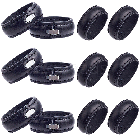 50Pcs Imitation Leather with Alloy Waist Belt Keeper Rings FIND-CP0002-44-1
