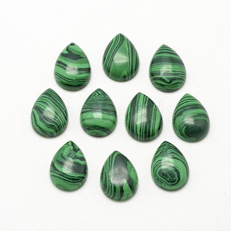 Synthetic Malachite Cabochons G-R417-10x14-38-1