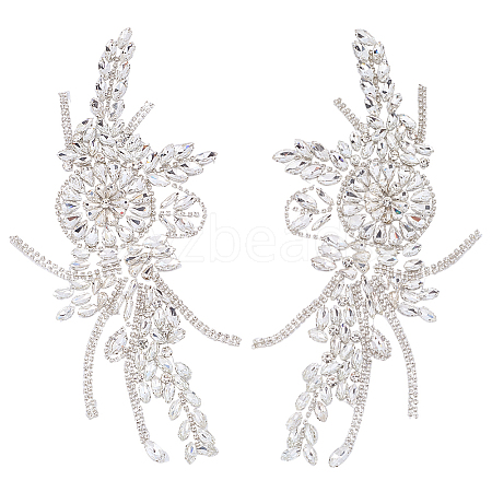 Flower Resin Rhinestone Decorative Corsages for Clothing Accessories PATC-WH0021-064C-1