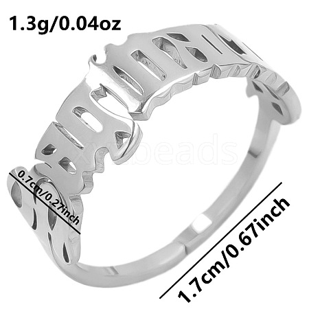 Non-Tarnish Adjustable Stainless Steel Constellations Cuff Ring for Couples TY6304-17-1