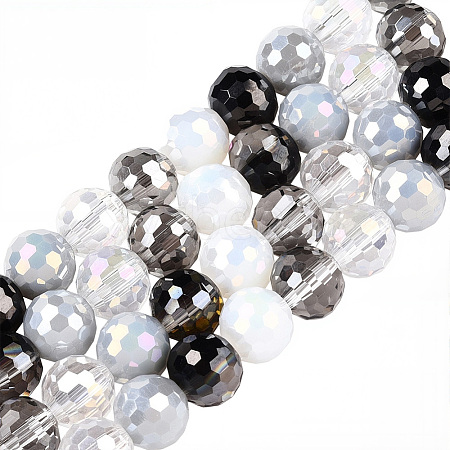 4 Strands Electroplate Glass Bead Strands GLAA-PA0001-09B-1