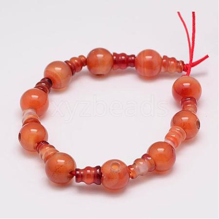 Natural Carnelian 3-Hole Guru Bead Strands G-K149-32B-1