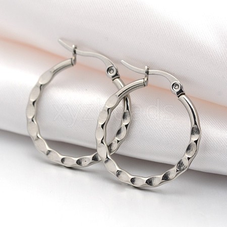 Tarnish Resistant 201 Stainless Steel Hoop Earrings EJEW-P066-21A-1