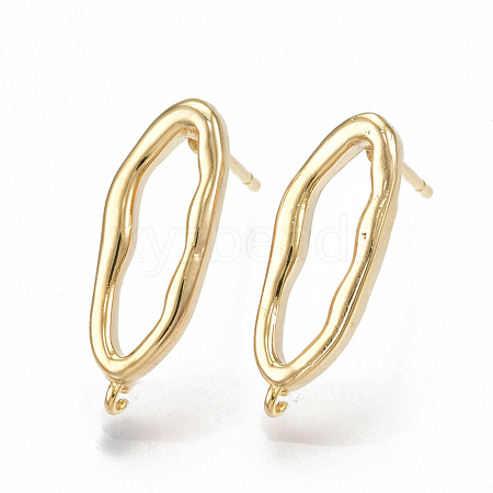 Brass Stud Earring Findings KK-S350-059G-1