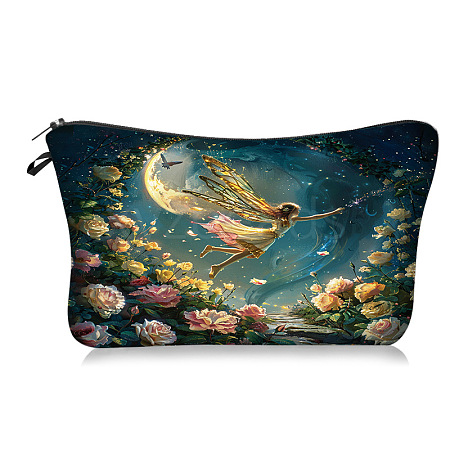 Moon Fairy in Polyester Cosmetic Bags Zipper Clutch Bags PW-WG7BC53-01-1