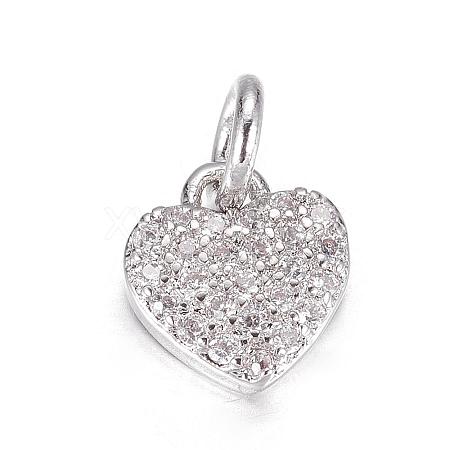 Brass Micro Pave Cubic Zirconia Charms ZIRC-P060-41P-1