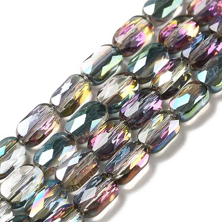 Transparent Electroplate Glass Beads Strands EGLA-F150-HP03-1