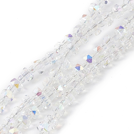 Transparent Electroplate Glass Beads Strands EGLA-F153-AB04-1