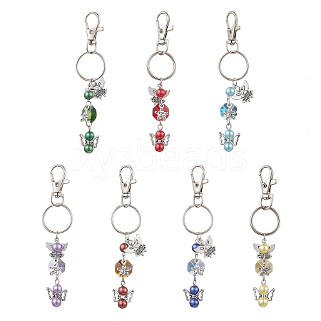 7 Pcs Acrylic with Glass Keychains KEYC-JKC00915-1