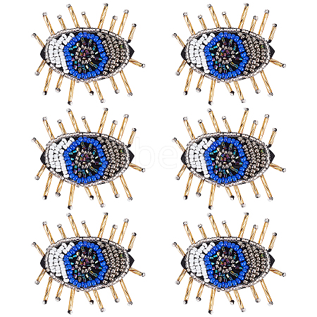 Evil Eye Felt Cloth Patches PATC-WH0007-13-1