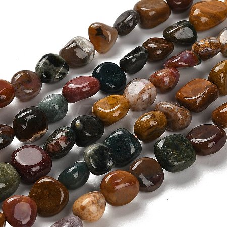 Natural Ocean Jasper Beads Strands G-P497-01E-90A-1