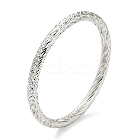 Non-Tarnish 304 Stainless Steel Textured Bangles BJEW-G686-01P-1