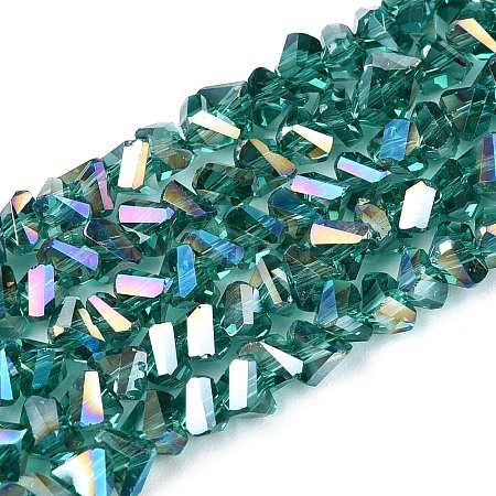Electroplate Transparent Glass Beads Strands X-GLAA-N021-4mm-05-1