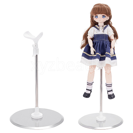 Adjustable Plastic & Metal Doll Support Stands for Models ODIS-WH0043-210-1