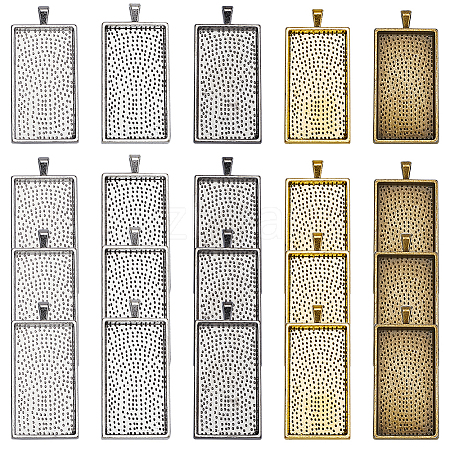 20Pcs 5 Colors Alloy Pendant Cabochon Settings FIND-SP0002-74-1