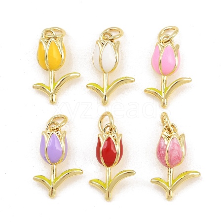Brass with Enamel Pendants KK-CBADB87-02G-1