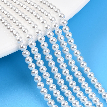 Baking Painted Pearlized Glass Pearl Bead Strands HY-N002-3mm-A12-1