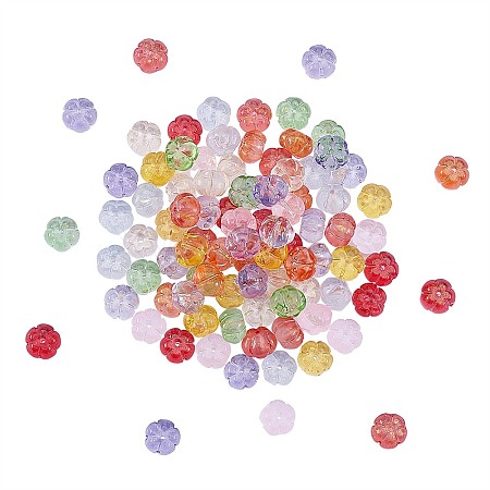 100Pcs 10 Colors Transparent Glass Beads GLAA-CJ0001-46-1