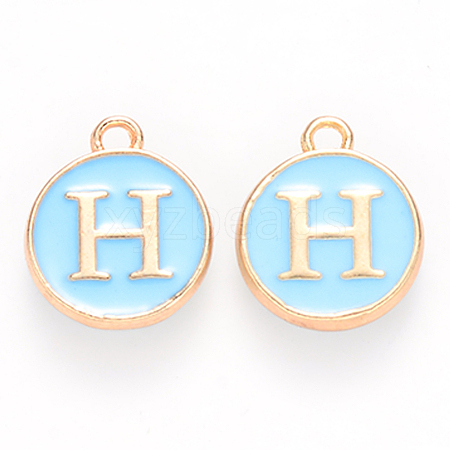 Golden Plated Alloy Enamel Charms X-ENAM-S118-04H-1
