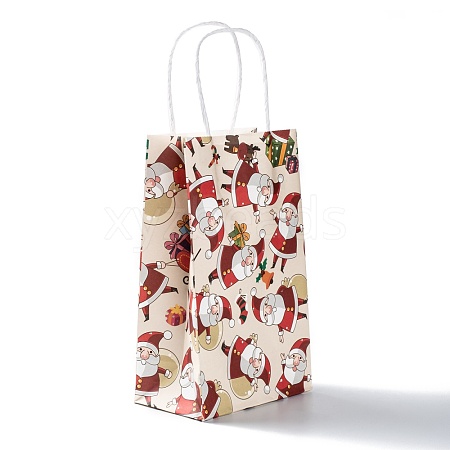 Christmas Theme Kraft Paper Gift Bags CARB-L009-A02-1