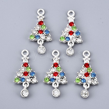 Alloy Colorful Rhinestone Pendants PALLOY-Q441-029-RS-1