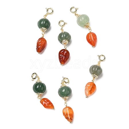 Natural Green Aventurine & Natural Agate Pendant Decorations G-G008-09G-1