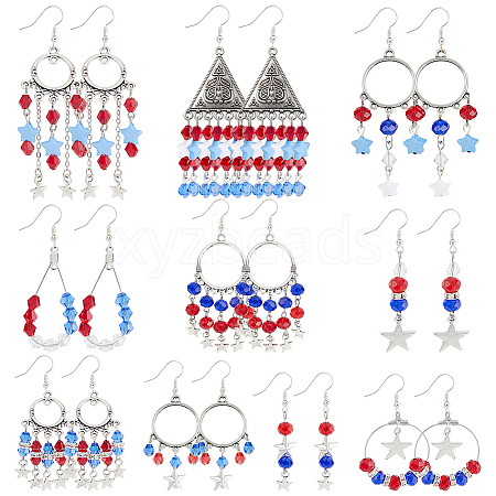 SUNNYCLUE DIY Independance Day Theme Chandelier Earring Making Kit DIY-SC0018-41-1