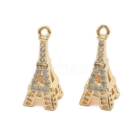 Brass Micro Pave Cubic Zirconia Pendants KK-B125-21G-1