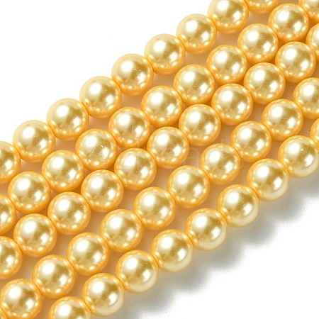 Eco-Friendly Glass Pearl Beads Strands HY-A008-8mm-RB072-1