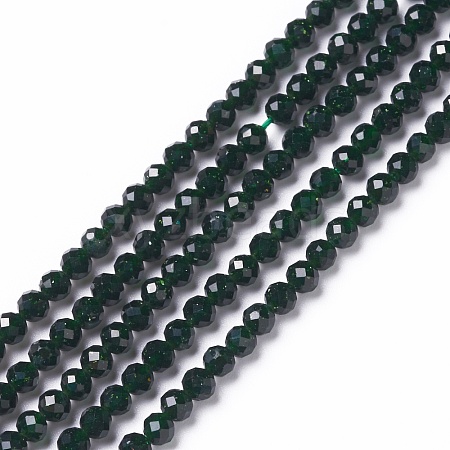 Synthetic Green Goldstone Beads Strands X-G-L581A-004C-1
