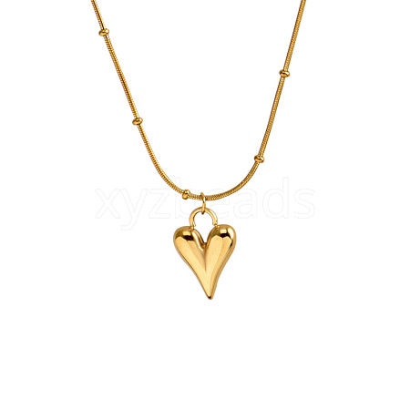 Fashionable Ladies Stainless Steel Heart Pendant Necklace AJ5965-1-1