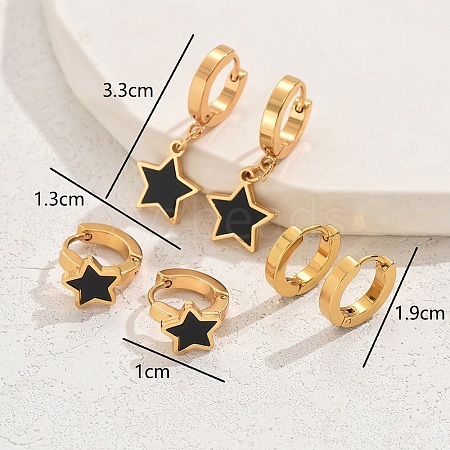 Stylish Star 304 Stainless Steel Acrylic Earrings Set for Women VF1613-1-1