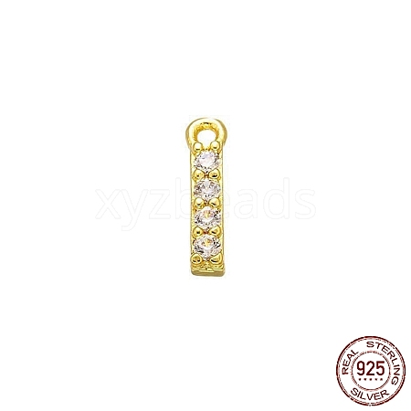 Real 18K Gold Plated 925 Sterling Silver Micro Pave Clear Cubic Zirconia Charms STER-P054-10G-I-1