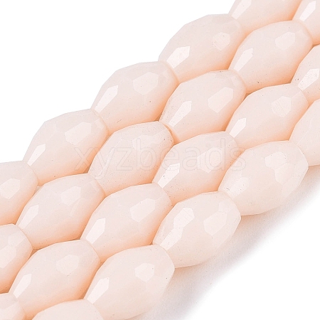 Opaque Solid Color Imitation Jade Glass Beads Strands EGLA-A037-P6x8mm-D02-1