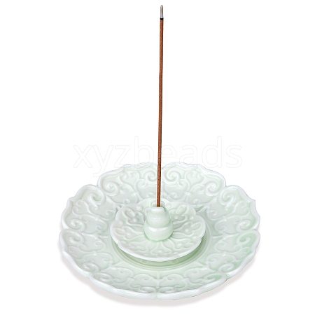 Ceramic Ornaments Chinese Style Ceramic Lotus Fragrance Plug-in Incense Burner Home Indoor Incense Ornaments JX837B-1