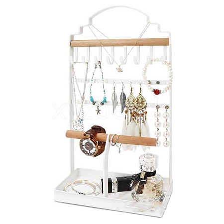 Iron with Wood Jewelry Storage Rack PW-WG5E6C8-01-1