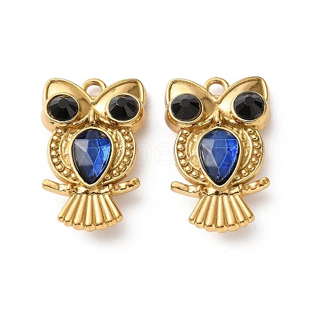 304 Stainless Steel Rhinestone Pendants RB-L002-07G-01-1