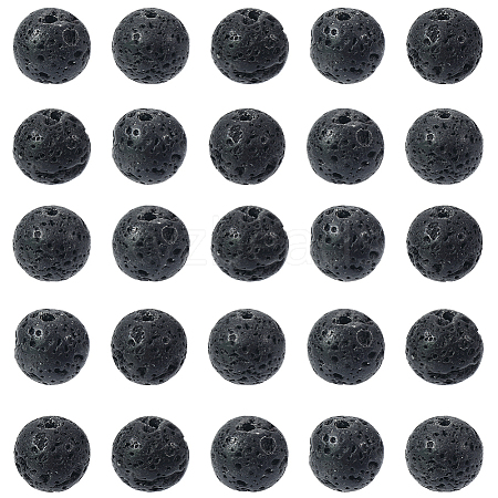 2 Strands Natural Lava Rock Beads Strands G-SP0001-28-1